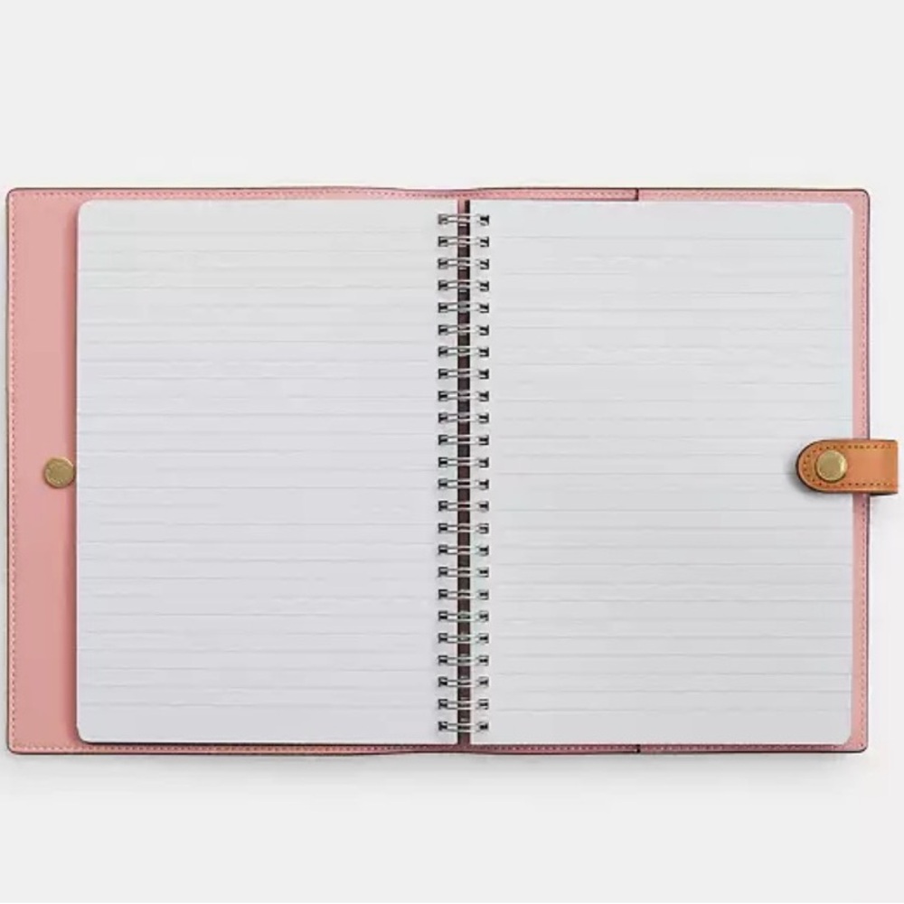 Coach Powder Pink Notebook Button Closure - Picture 2 of 2